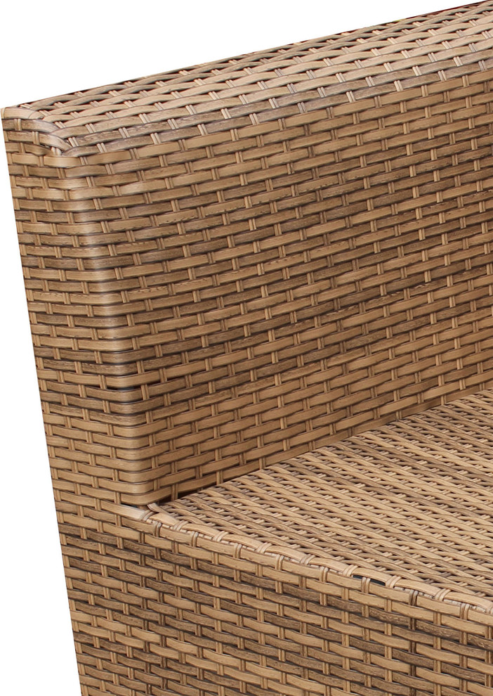 Laguna 4 Piece Outdoor Wicker Patio Furniture Set 04c   Tropical   Outdoor Lounge Sets   by Homesquare  Houzz