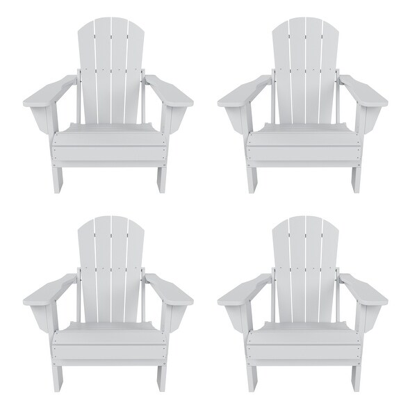 Polytrends Laguna Weather Resistant Outdoor Patio Folding Adirondack Chairs (Set of 4)