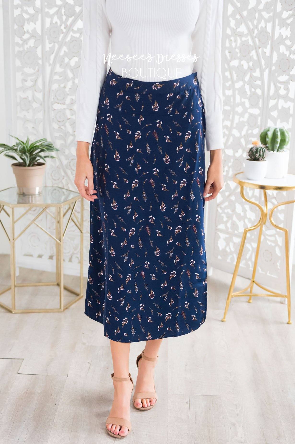 Winter Flowers Wrap Skirt