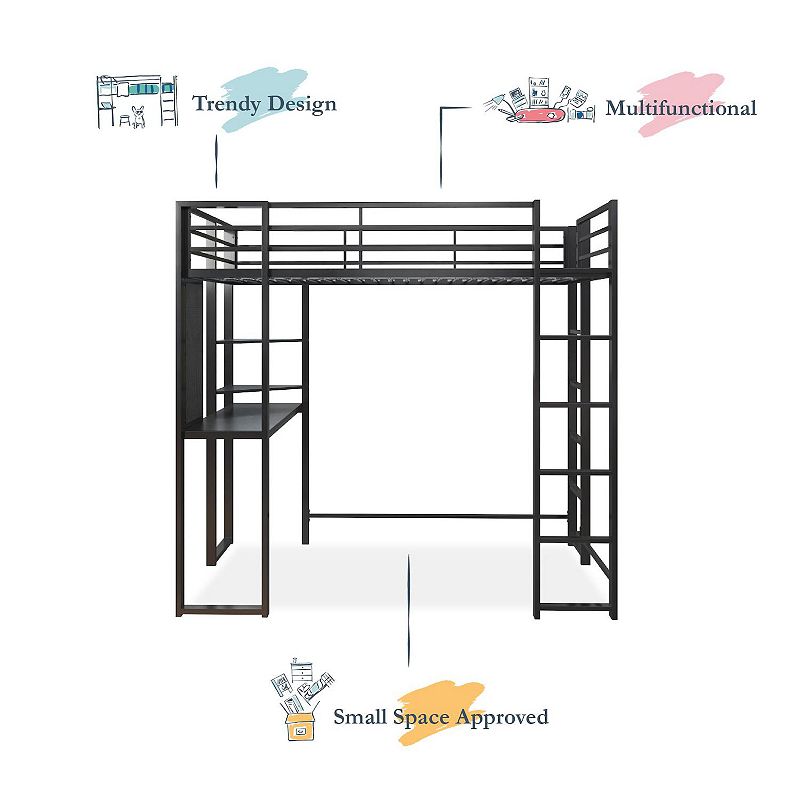 Atwater Living Alix Full Loft Bed and Desk