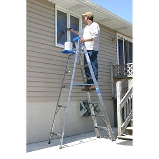 Werner 8 ft. Aluminum Step Ladder with 250 lb. Load Capacity Type I Duty Rating 368