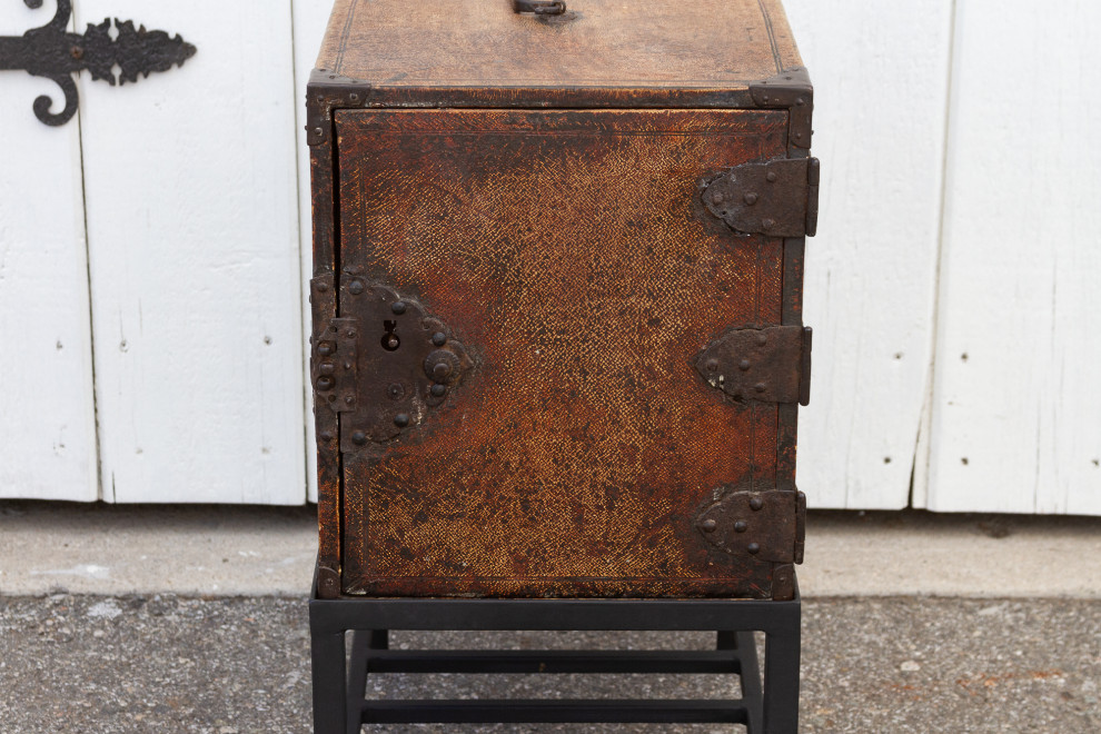 19th Century Leather Tansu Side Table   Rustic   Side Tables And End Tables   by De cor  Houzz