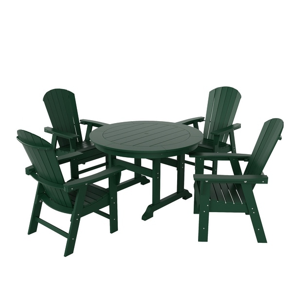 Polytrends Altura 5Piece Round Poly EcoFriendly All Weather Outdoor Dining Set