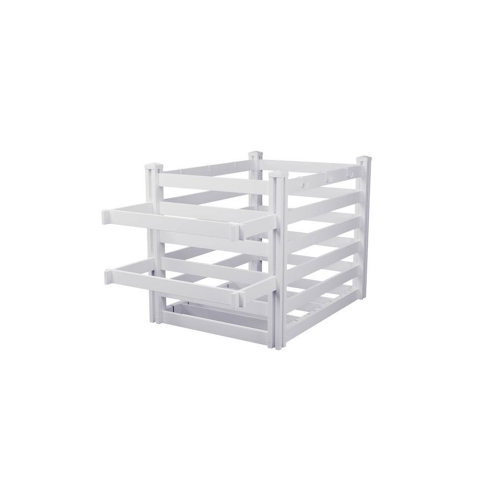 Zippity Outdoor Products 3 ft. x 5.3 ft. Premium White Vinyl Slatted-Panel Poolside Organizer ZP19061