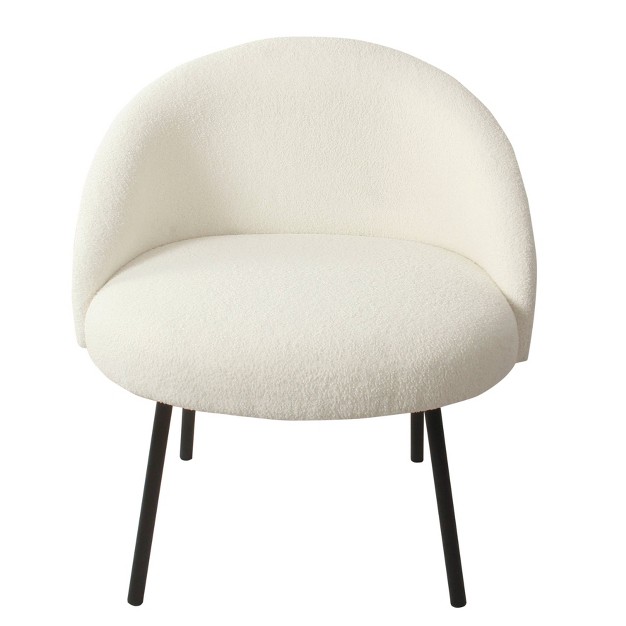 Modern Faux Shearling Accent Chair Cream Homepop