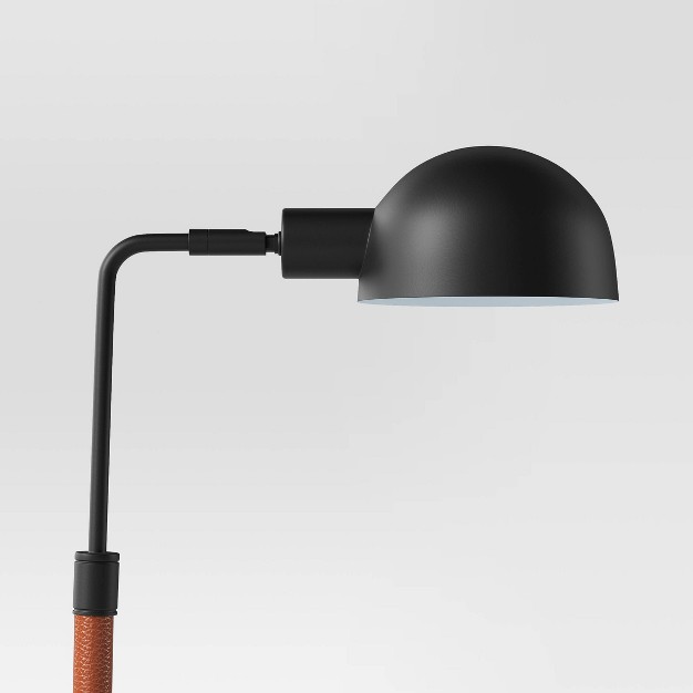 Pharmacy Task Lamp With Faux Leather Wrap Black includes Led Light Bulb