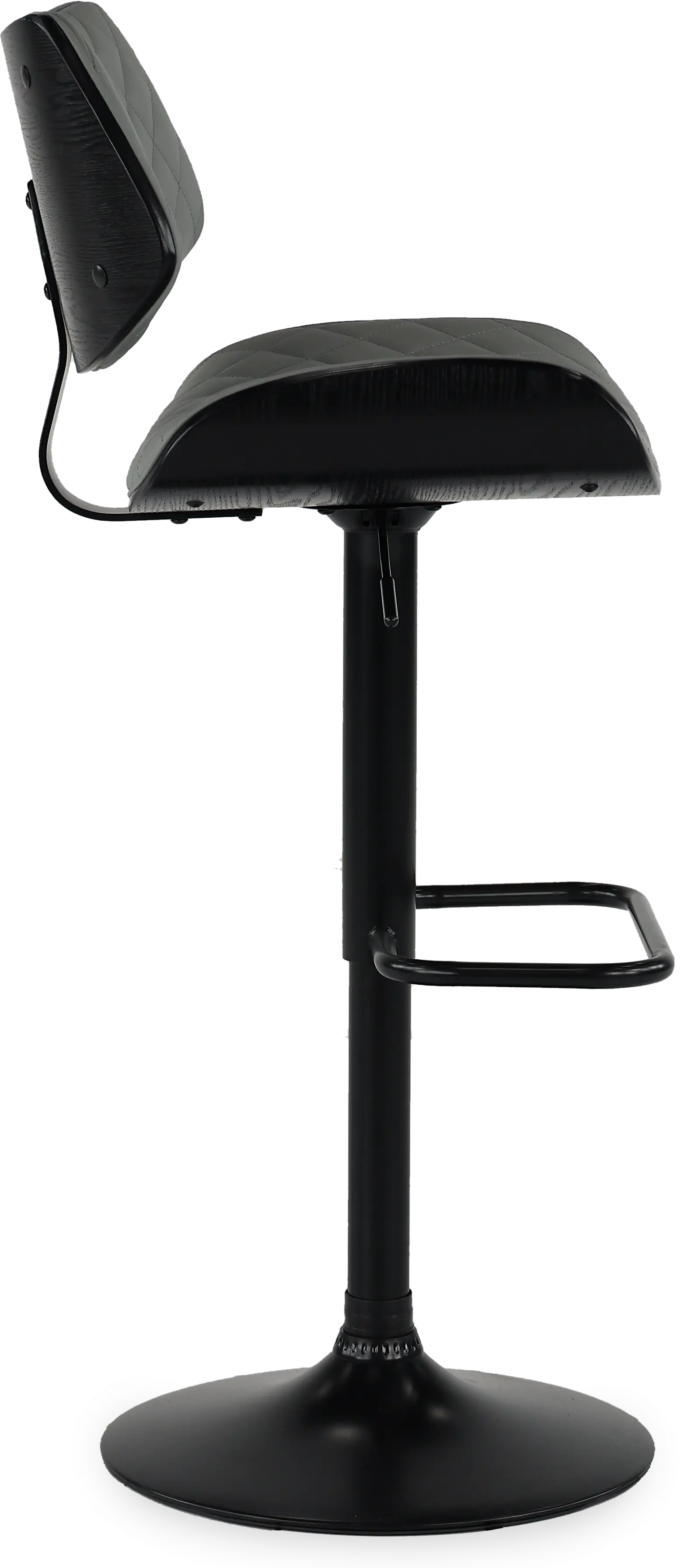 Leland Gray and Black Adjustable Swivel Bar Stool