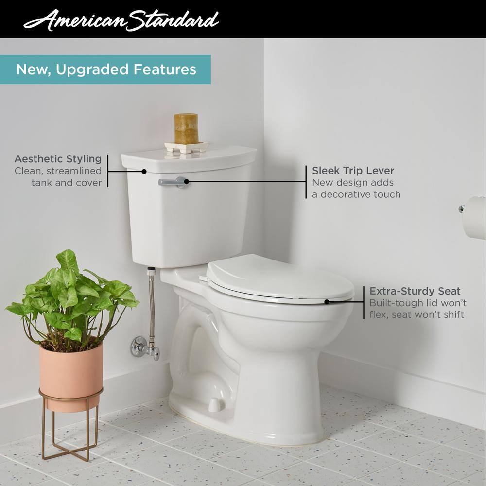 American Standard Champion Tall Height 2-Piece High-Efficiency 1.28 GPF Single Flush Elongated Toilet in White Seat Included 747AA107SC.020