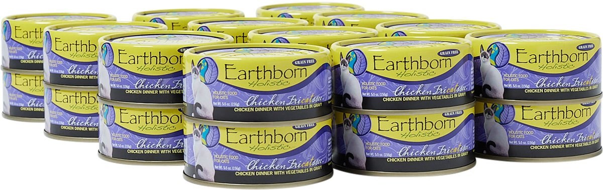 Earthborn Holistic Chicken Fricatssee Grain-Free Natural Adult Canned Cat Food