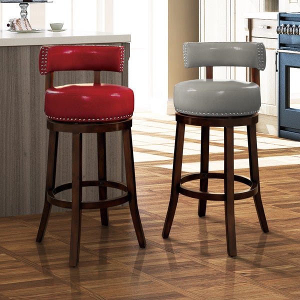 Copper Grove Rogers Faux Leather Swivel Barstool (Set of 2)