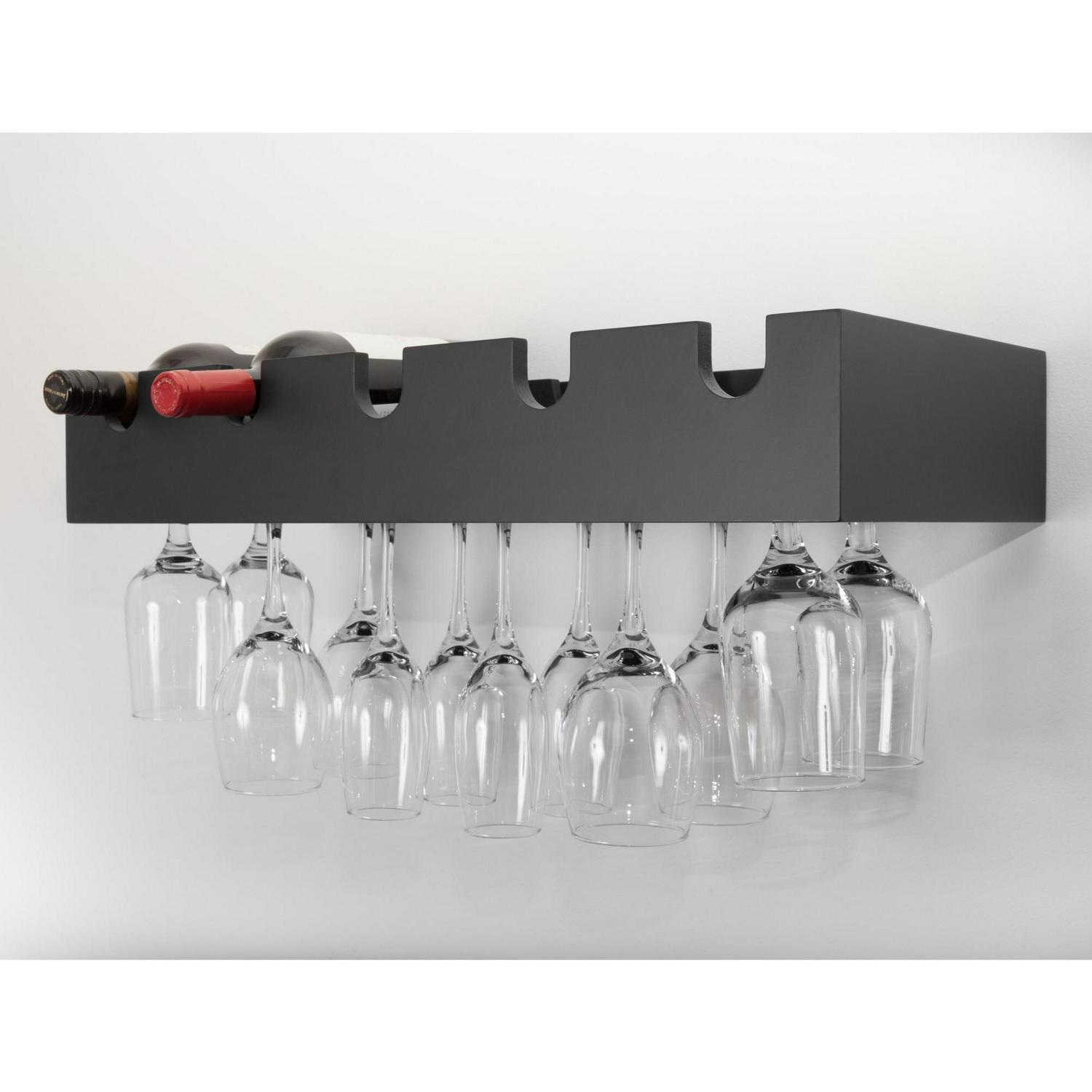 kieragrace Bristol Ellington Wine Rack  Black， 10 x 24 x 4