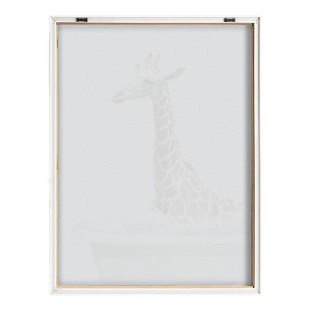 X 24 quot Blake Bathroom Bubble Bath Giraffe By The Creative Bunch Studio Framed Printed Glass Natural Kate amp Laurel All Things Decor