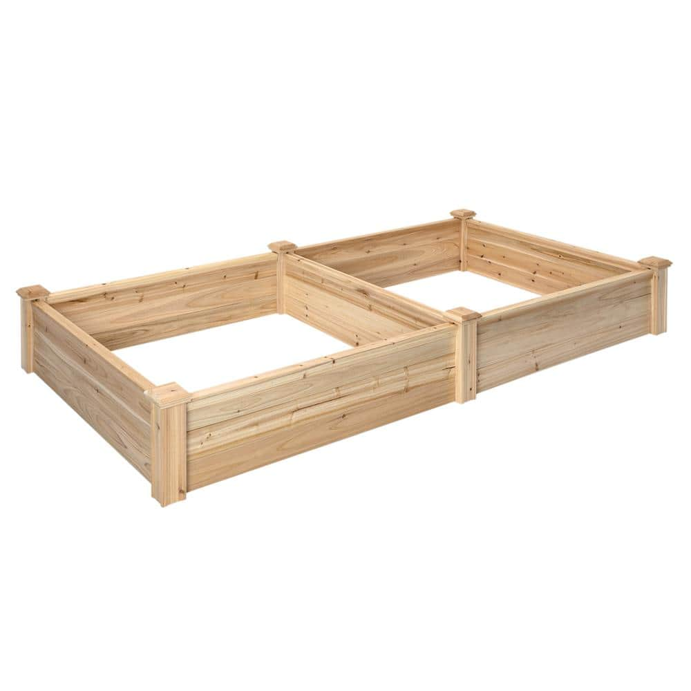 Outdoor Essentials Heirloom 4 ft. x 8 ft. Deluxe Natural Cedar Raised Garden Bed (Tool Free) 472552