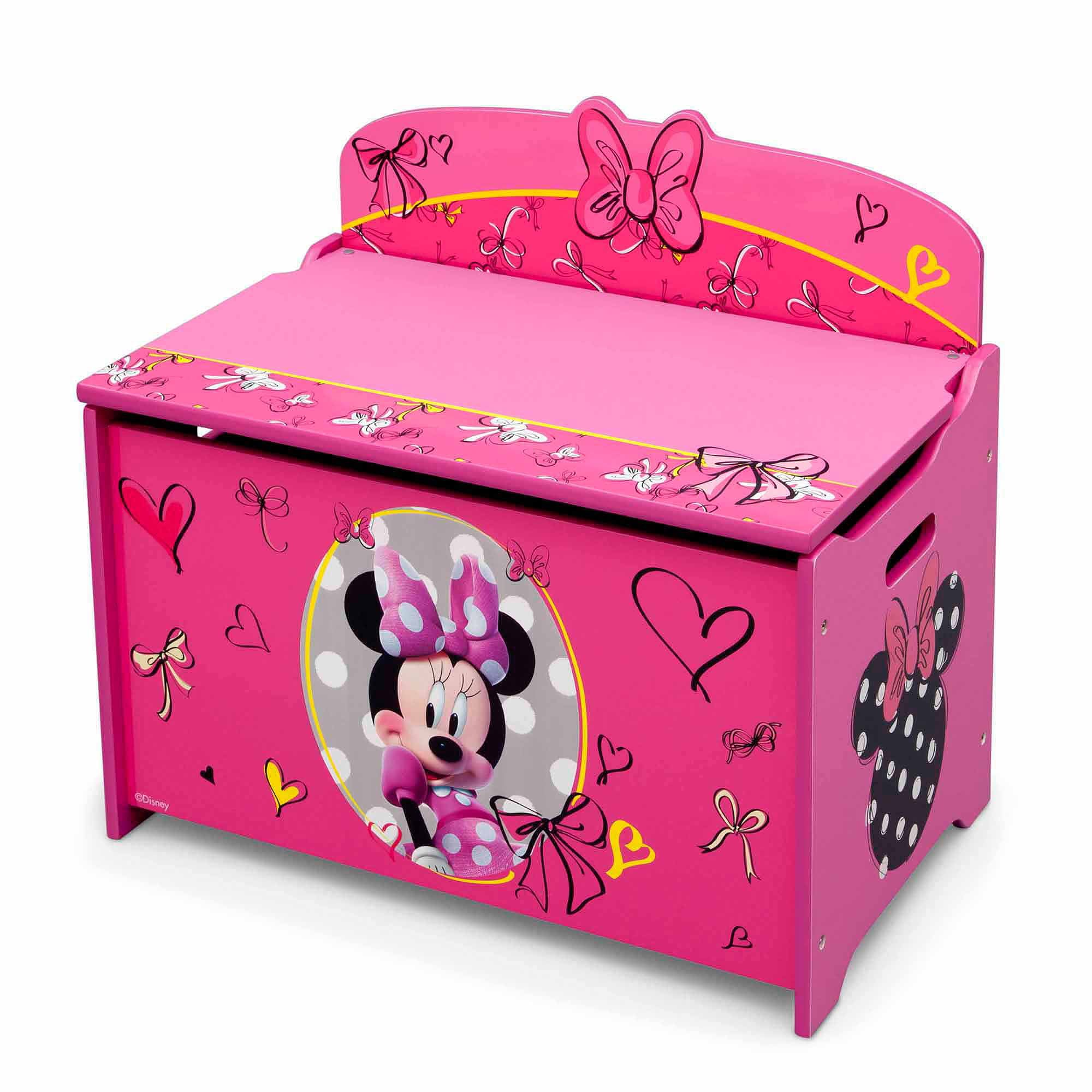 Disney Minnie Mouse Deluxe Wood Toy Box by Delta Children, Greenguard Gold Certified