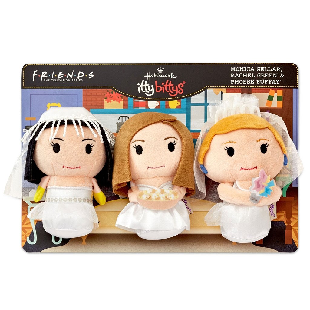 Hallmark  itty bittys® Friends Monica, Rachel and Phoebe in Wedding Dresses Plush, Set of 3