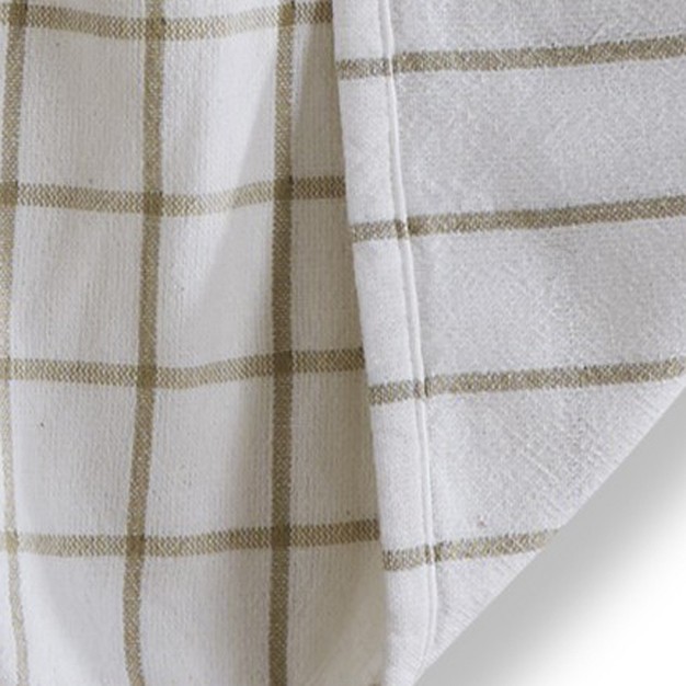 Tag Classic Double Cloth White Windowpane Cotton Kitchen Dishtowel 26l X 18w In