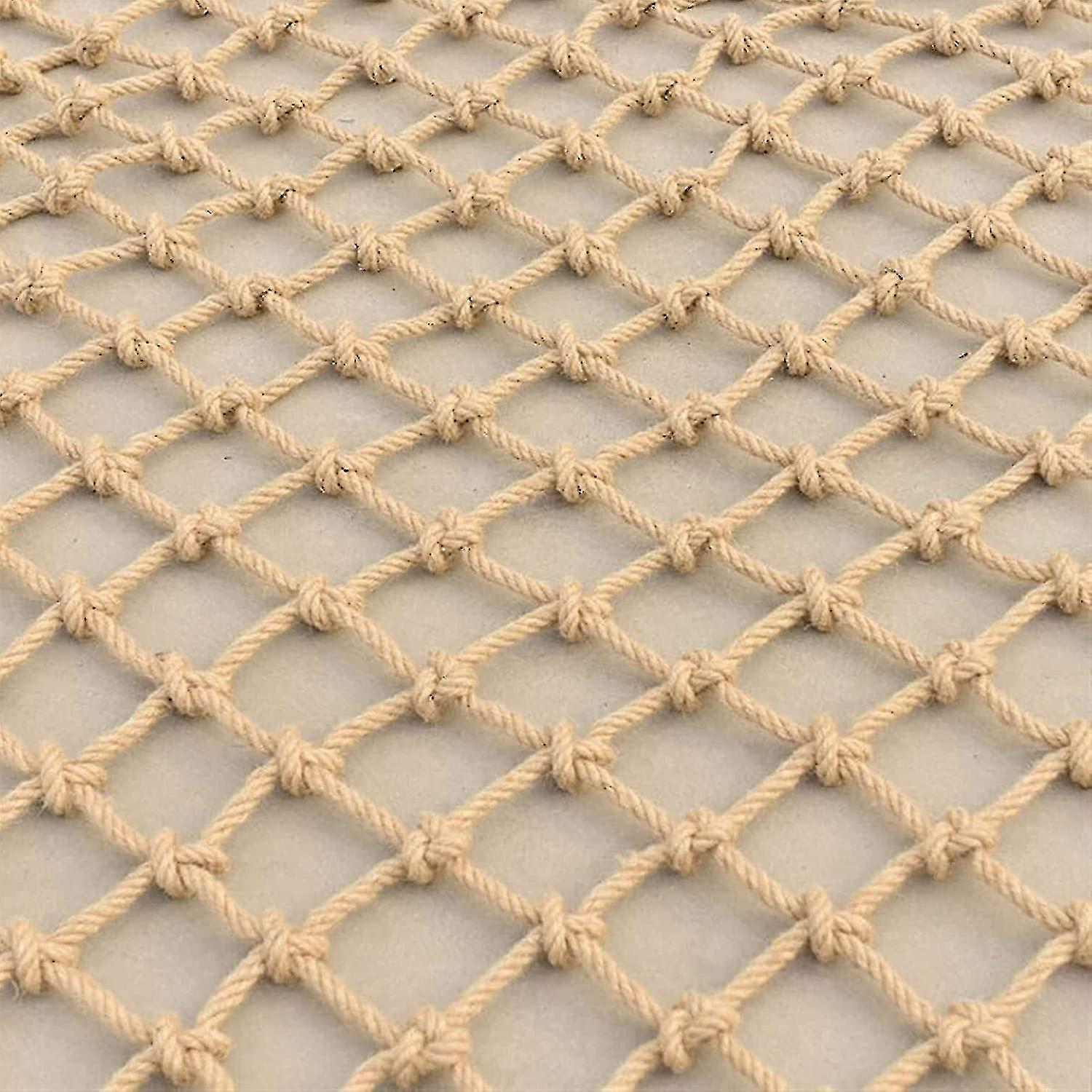 Plant Fence Hemp Rope Netting Rope Net For Treehouse， Balcony Railing Protection Net1*2m Light