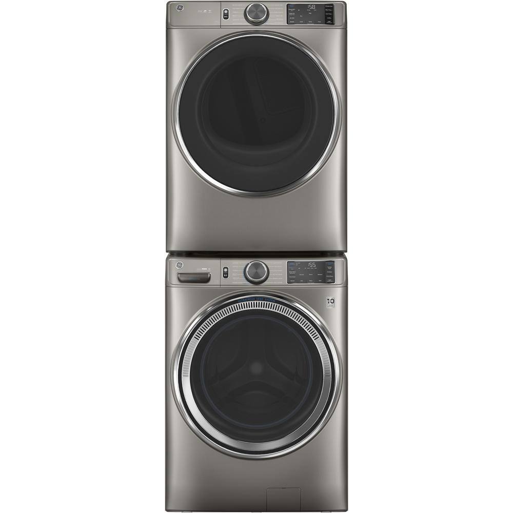 GE 4.8 cu. ft. Smart Satin Nickel Front Load Washer with OdorBlock UltraFresh Vent System with Sanitize and Allergen GFW650SPNSN