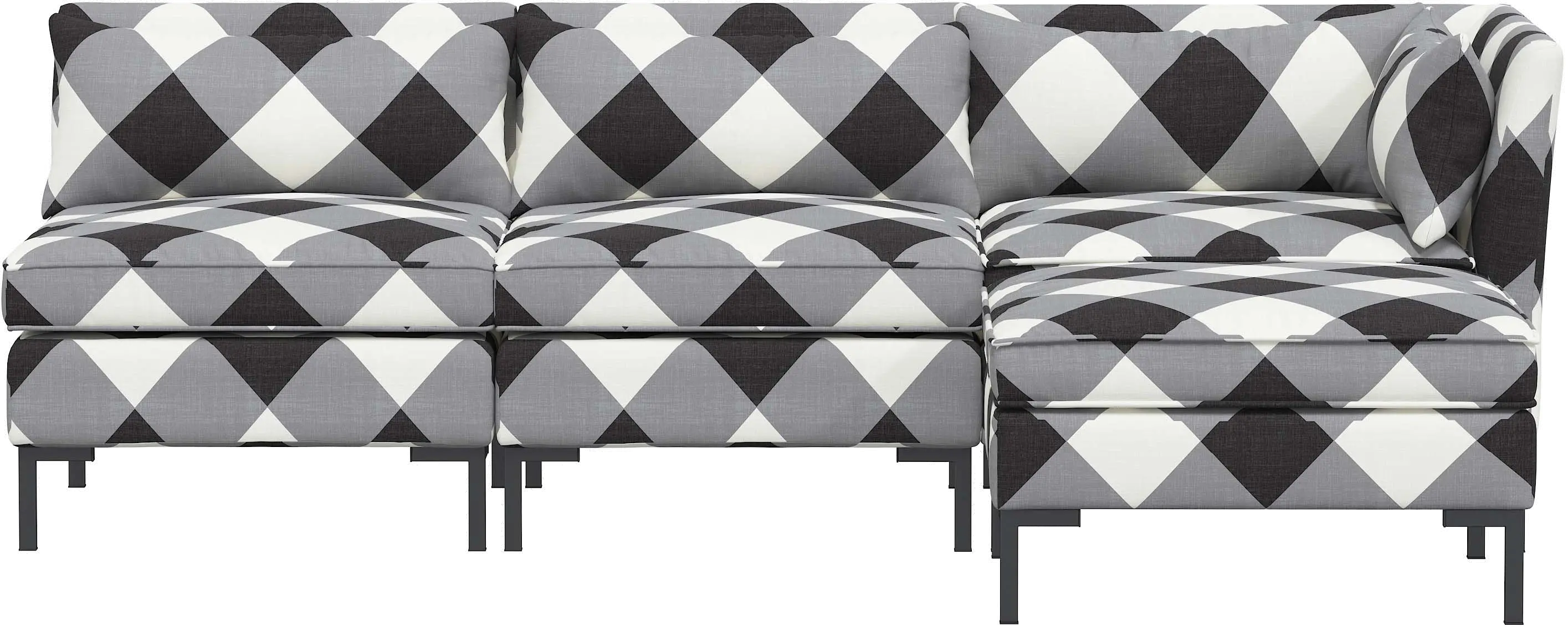 Jackson Charcoal Diamond Check 4-Piece Sectional - Skyline Furniture