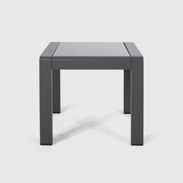 Cape Coral Aluminum Patio Side Table Gray Christopher Knight Home