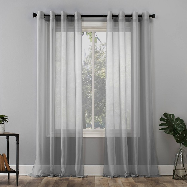 Sheer Emily Voile Curtain Panel Gray No 918