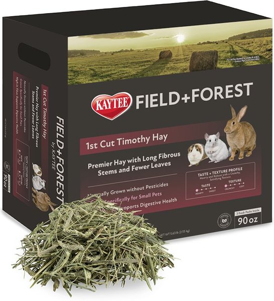 Field+Forest by Kaytee 1st Cut Timothy Small Pet Hay， 90-oz box