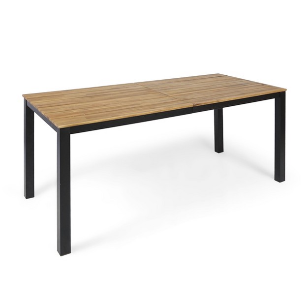 Lisa Rectangle Acacia Dining Table Teak Christopher Knight Home