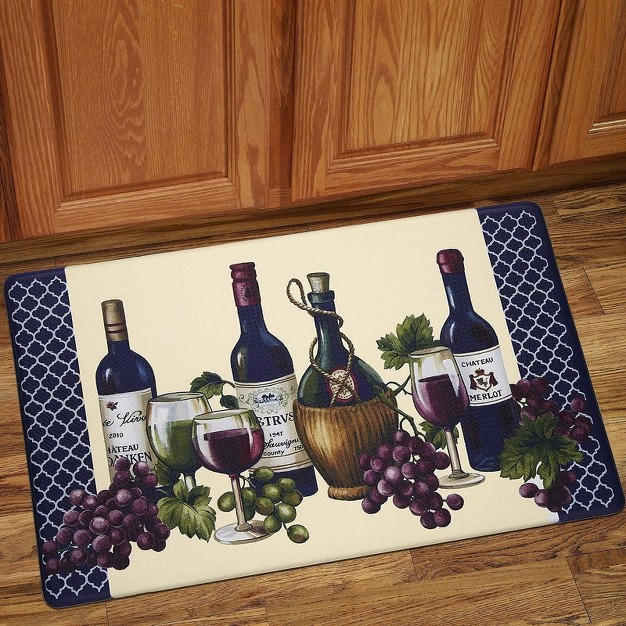 Goodgram Chateau Memory Foam Anti fatigue Navy amp Purple Kitchen Floor Mat 18 In W X 30 In L