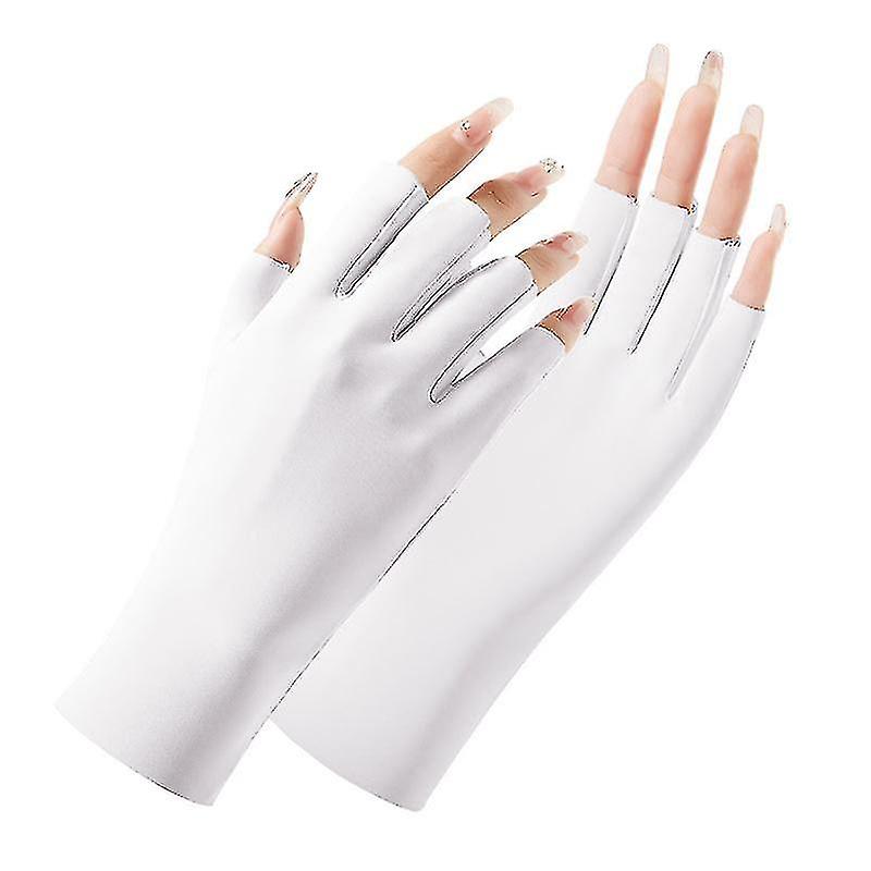 Women Gloves Summer Ladies Anti-uv Sunscreen Ice Silk Thin Gloves Mesh Breathable Driving Gloves