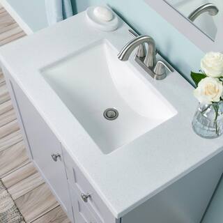 Glacier Bay Bannister 30.5 in. W x 18.75 in. D Bath Vanity in Pearl Gray with Cultured Marble Top in Colorpoint White with Sink BA30P2-PG