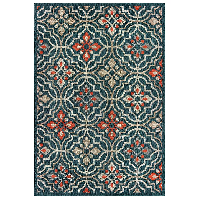 StyleHaven Lafayette Quatrefoil Panel Indoor Outdoor Rug