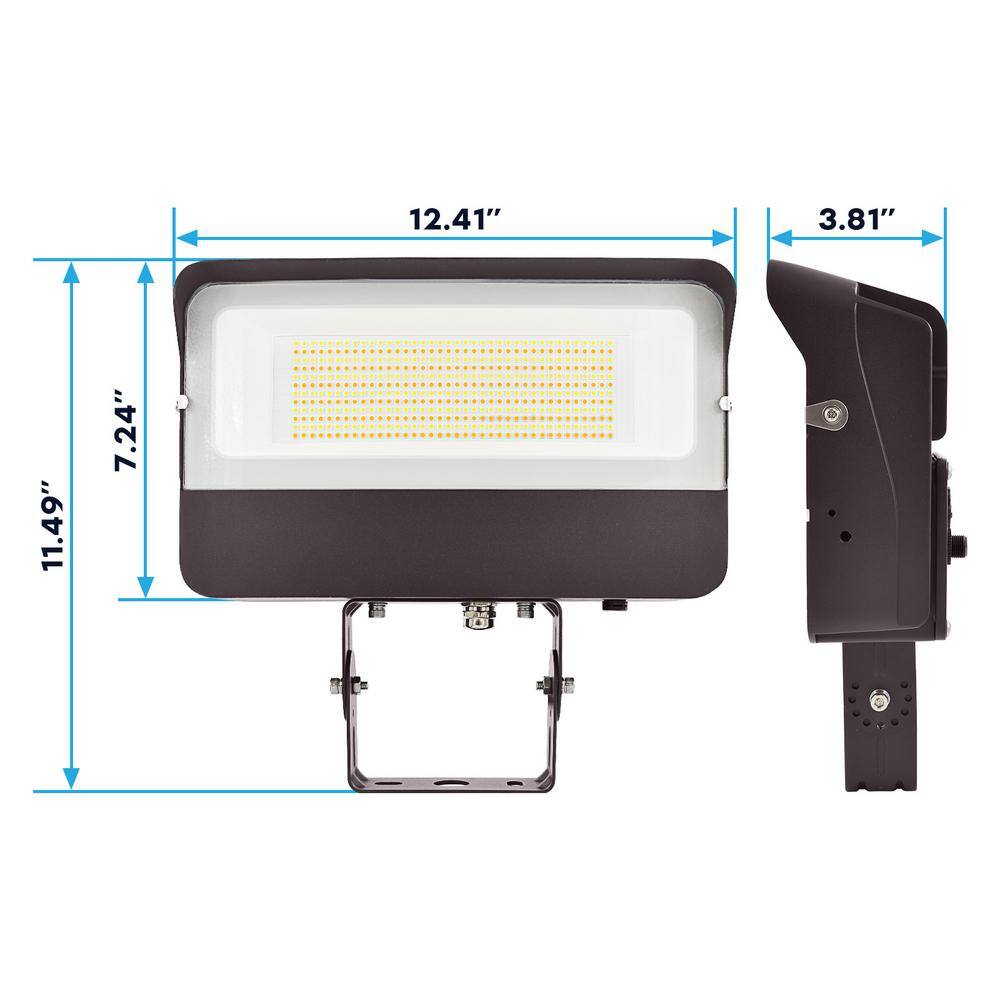 LUXRITE 80100150-Watt Equivalent Up to 19500LM Integrated LED Bronze Dusk to Dawn Light with Photocell 3CCT 3000K-5000K IP65 LR40355-1PK