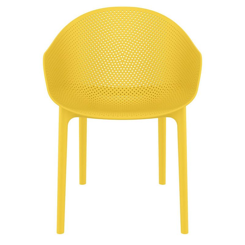 32 Yellow Solid Outdoor Dining Chair