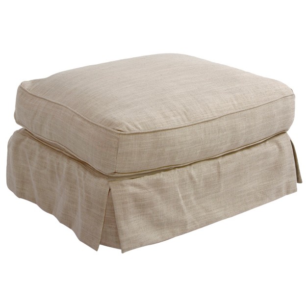 Besthom Horizon Linen Upholstered Ottoman