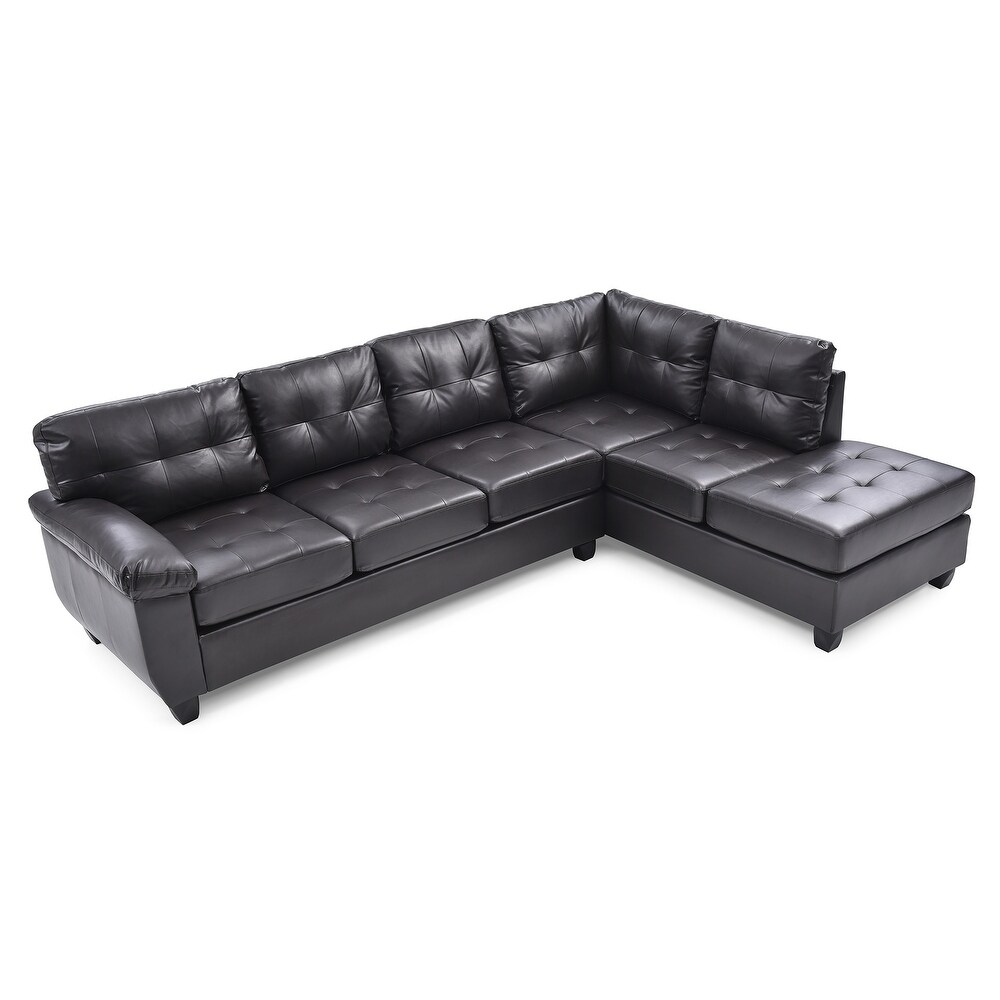 Gallant 111 in. W 2 piece Faux Leather L Shape Sectional Sofa   78\