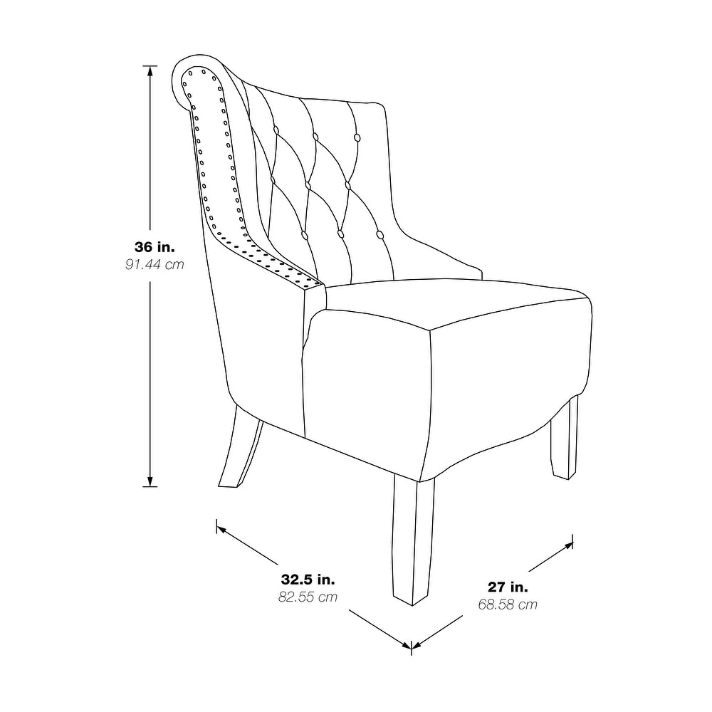 Evelyn Tufted Chair with Grey Wash Legs