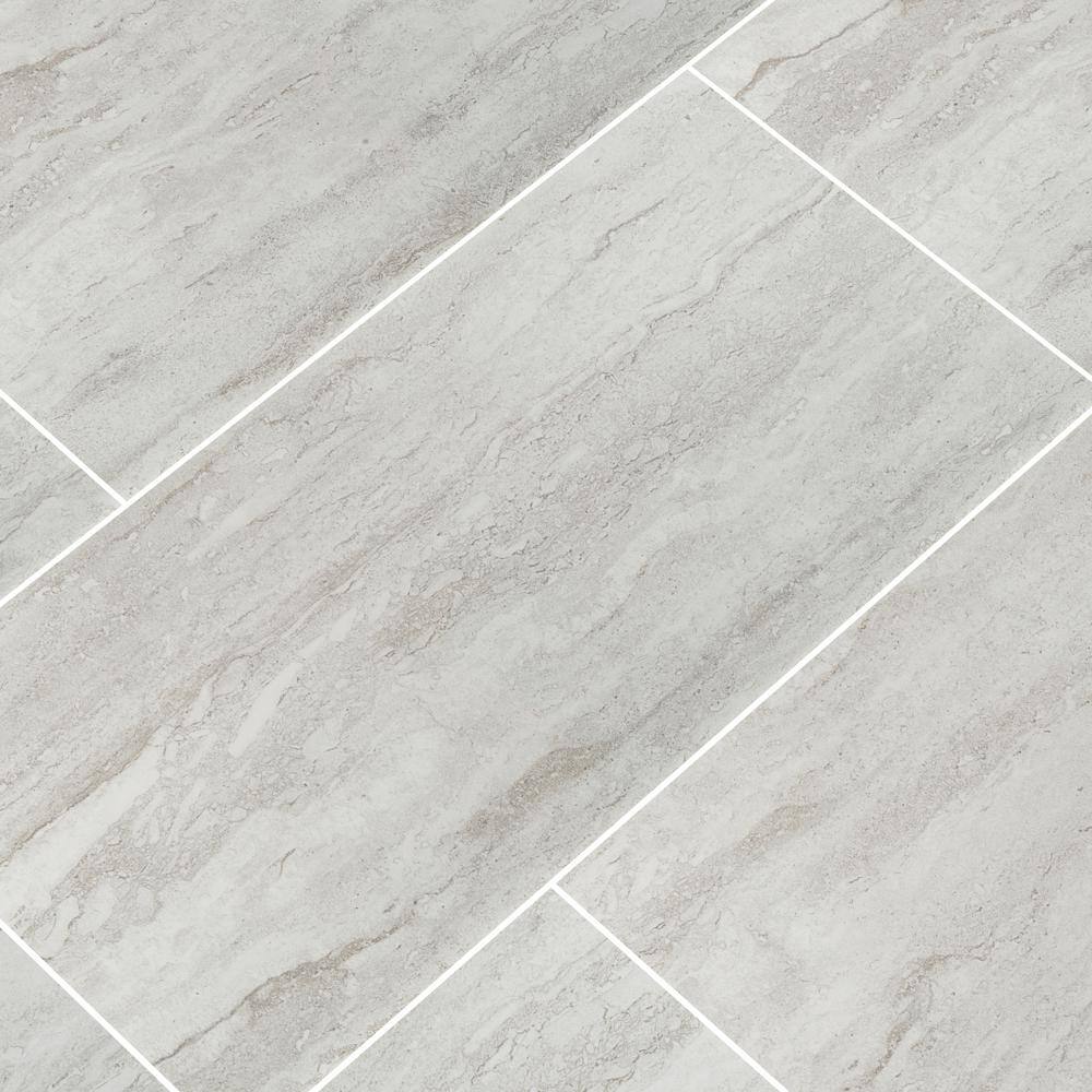 MSI Nyon Gray 12 in. x 24 in. Polished Porcelain Floor and Wall Tile (16 sq. ft.Case) NHDNYOGRA1224P