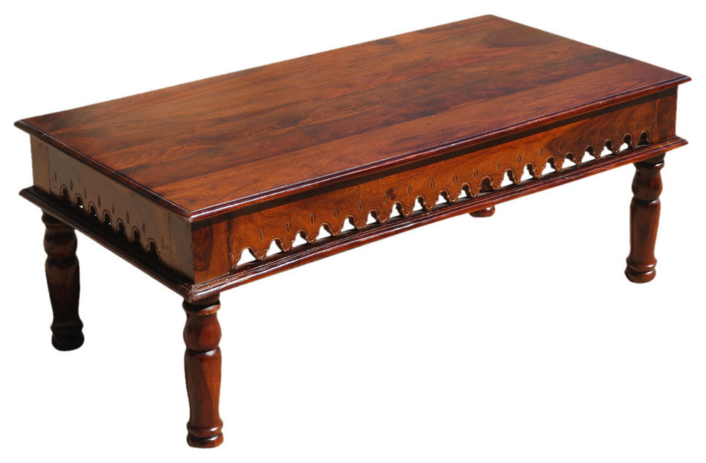 Oklahoma Farmhouse Solid Wood Hand Carved Coffee Table   Traditional   Coffee Tables   by Sierra Living Concepts Inc  Houzz