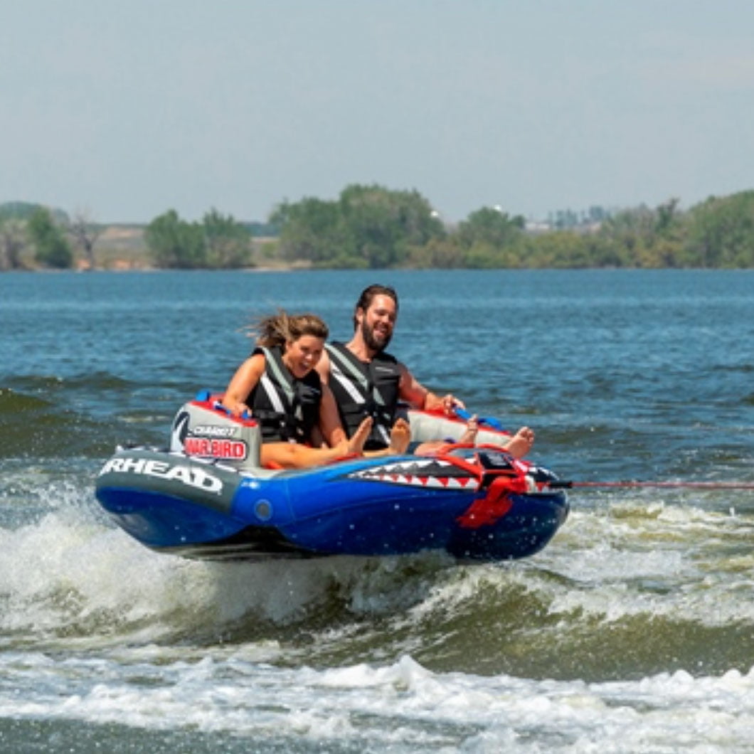 Airhead Chariot Warbird 2 Rider Towable Inflatable Boating Lake Water Tube