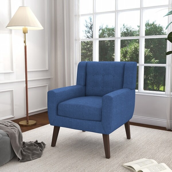 Cotton/ Linen Look Fabric Modern Accent Armchair