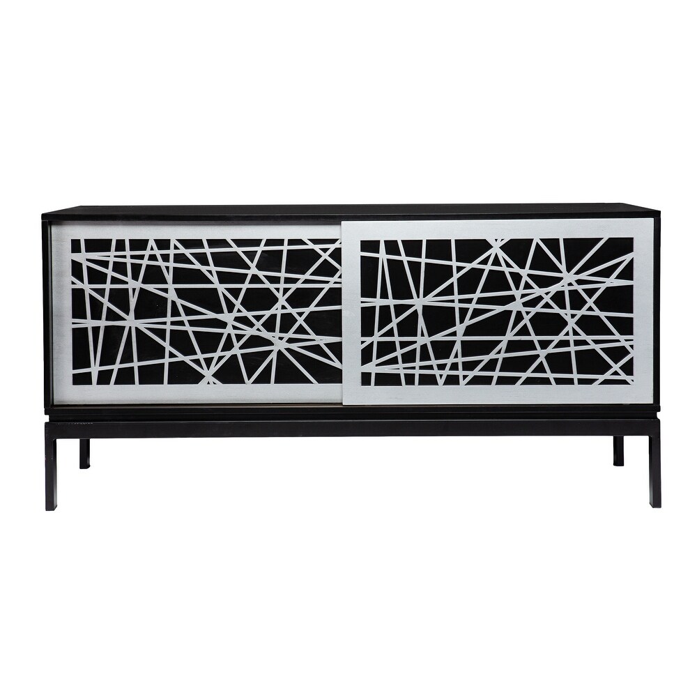 SEI Furniture Albers Contemporary Black Wood Media TV Stand for TV's up to 54\