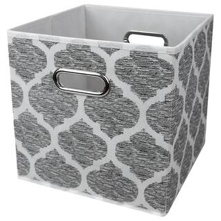 Home Basics 11 in. H x 10.5 in. W x 10.5 in. D Gray Fabric 1-Cube Organizer HDC75247