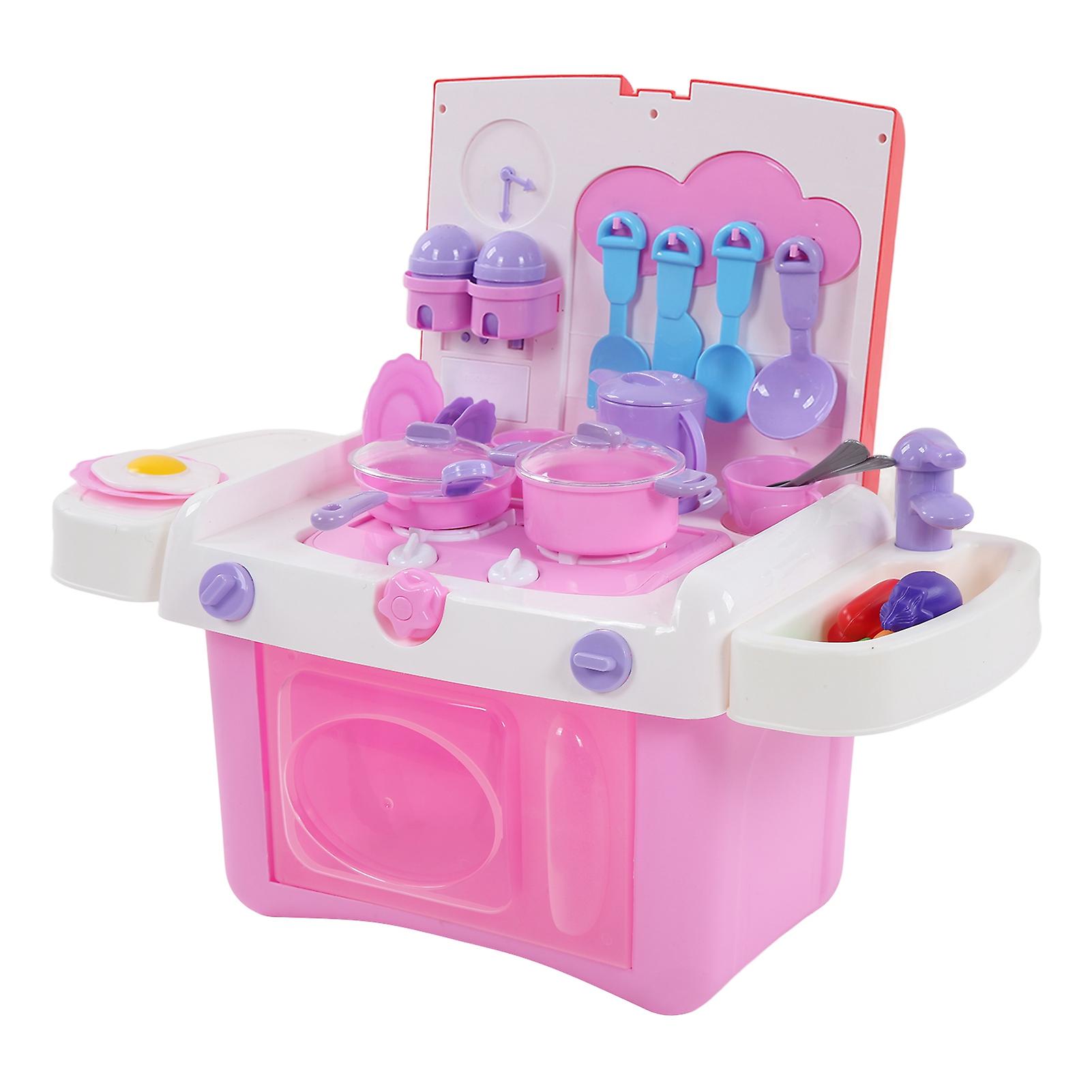 39pcs Mini Kitchen Playset Circulating Water Complete Accessories Smoother Edges Cooking Toy Set For Kids Gifts