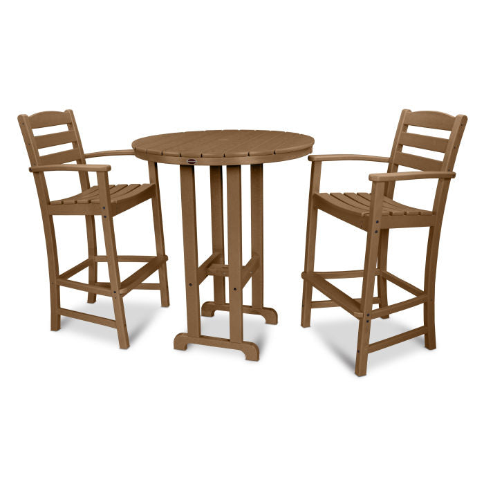 Polywood La Casa Café 3-Piece Round Farmhouse Bar Set PWS219