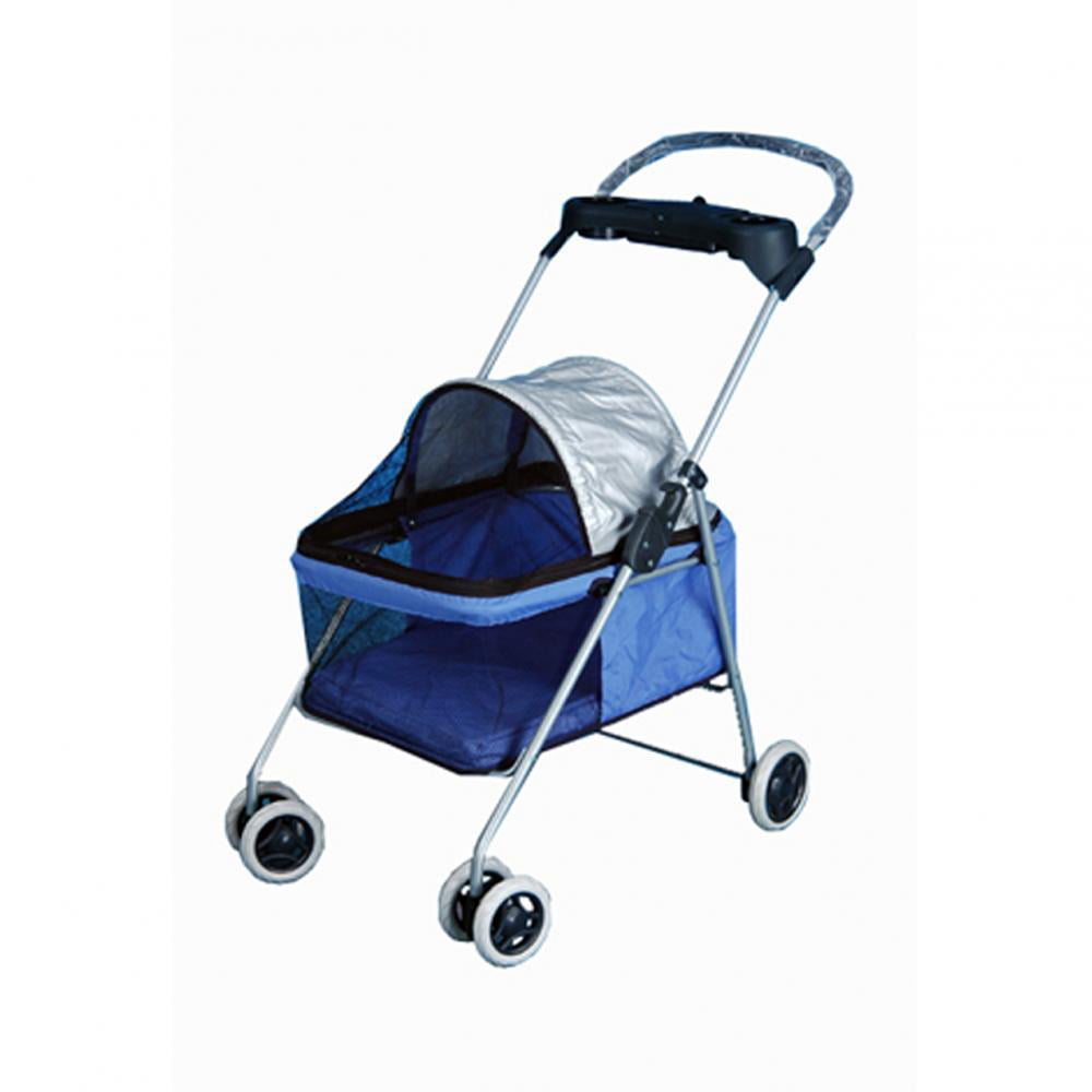 Bestpet Posh Pet Stroller with Cup Holder， Blue