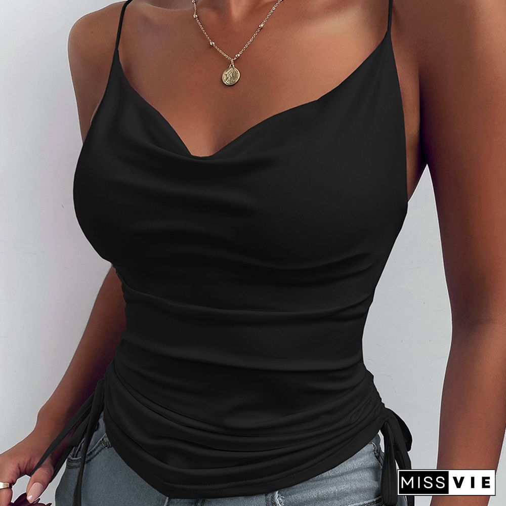 Satin Women Thin Wild Solid Camis Vest Women Tank Tops Female Summer New Sexy Strap Basic Tops Slim Sleeveless Camisole