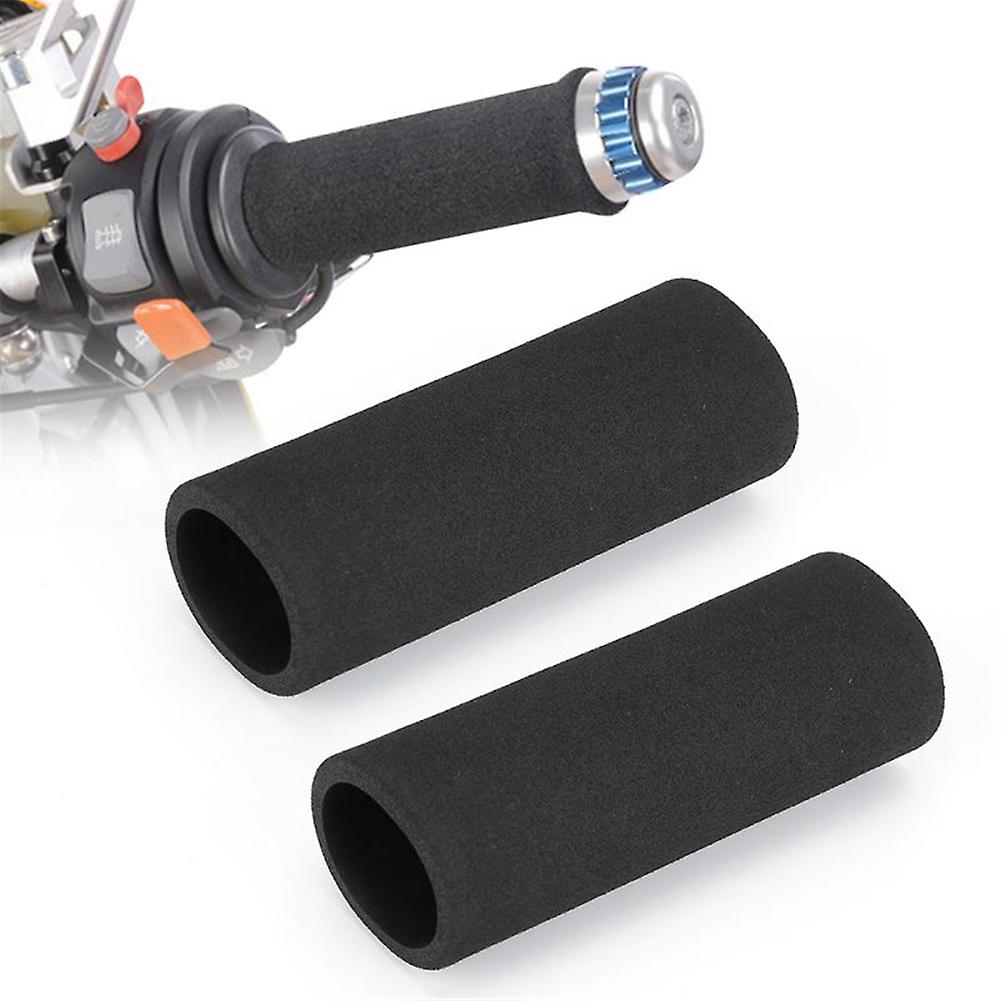 2pcs Motorcycle Handlebar Protective Cover Sponge Sweat Absorbent Non Slip Handlebar Cover Electric Bike Motorcycle Accessories Black