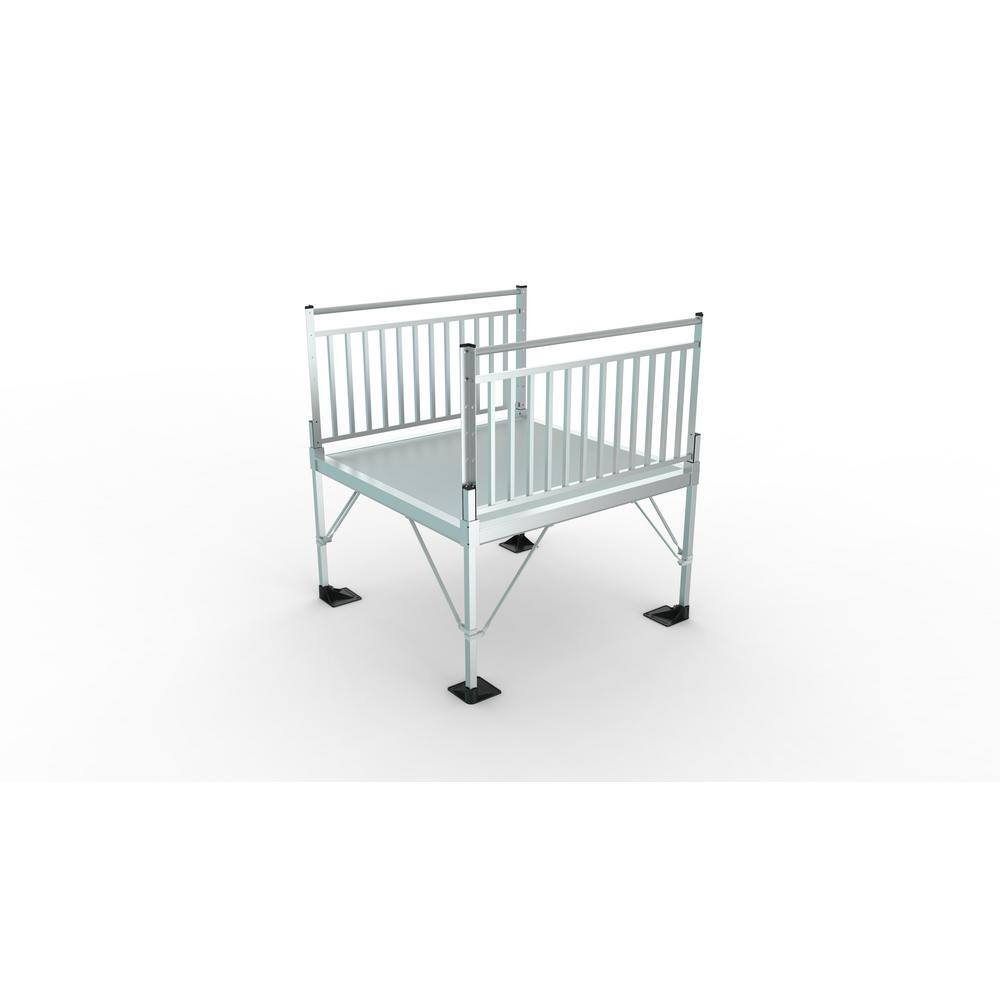 EZ-ACCESS PATHWAY 3G 5 ft. x 5 ft. Solid Aluminum Platform with Vertical Picket Handrails P3G SPFS55VP