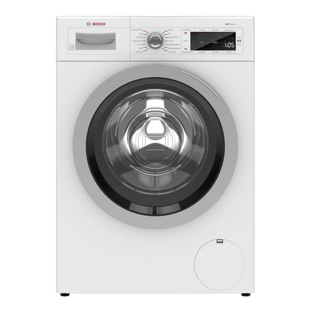 Bosch 500 Series 24 in. 2.2 cu. ft. 240-Volt Home Connect Stackable White Front Load Compact Washing Machine ENERGY STAR WAW285H1UC