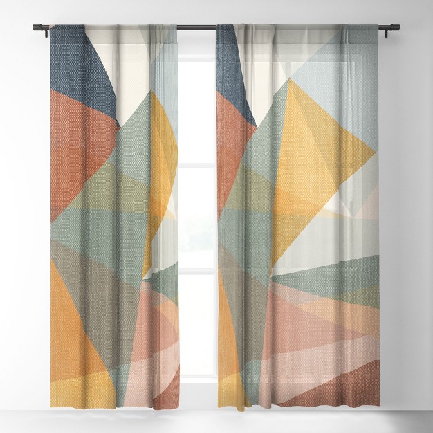 Little Arrow Design Co Modern Triangle Mosaic Multi Single Panel Sheer Window Curtain Deny Designs